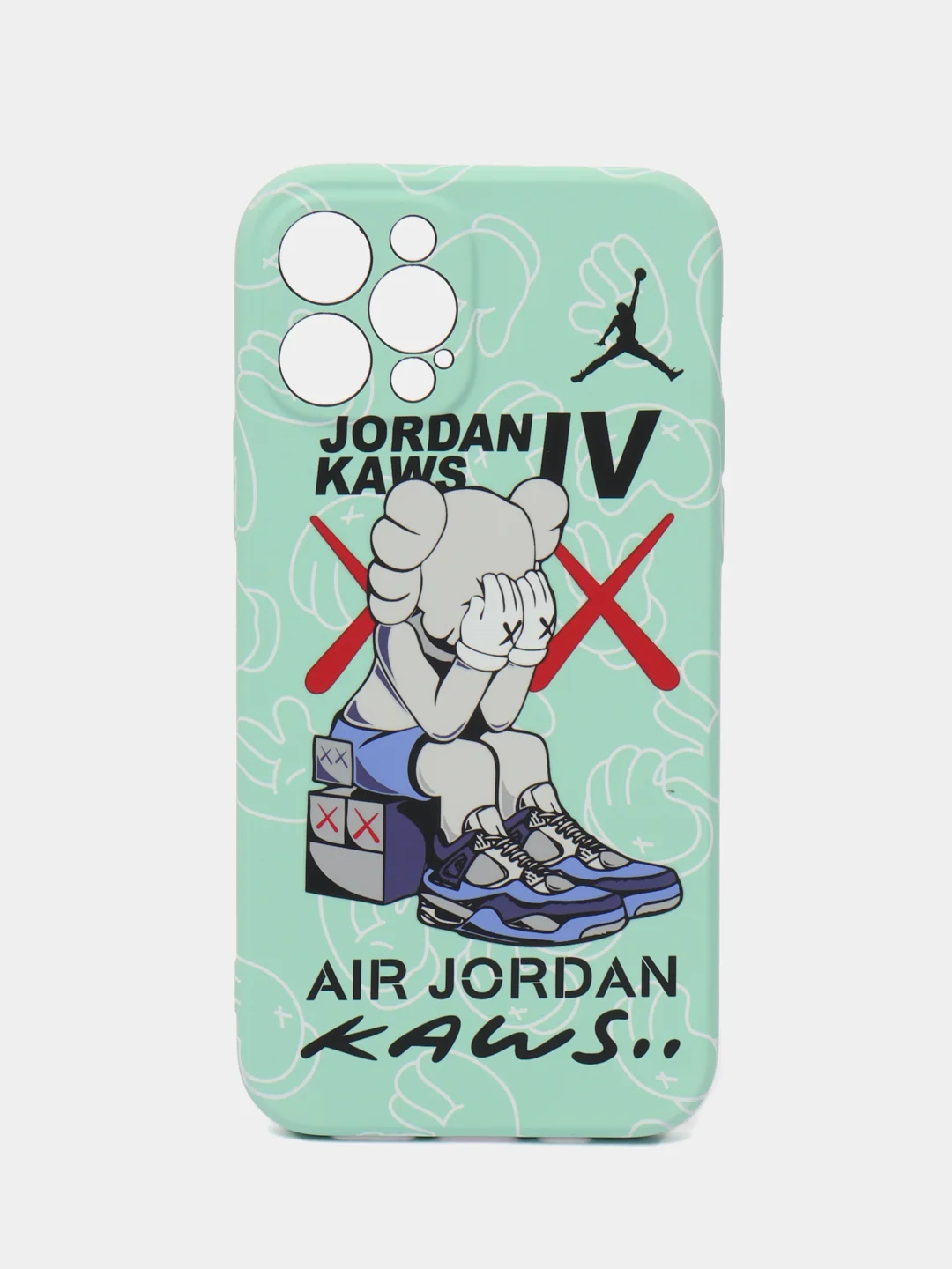 Бирюзовый чехол для iPhone 12 Pro KAWS