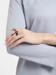 Черный набор из 5-ти колец
