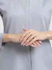 Серебряный комплект колец со стразами, 2 кольца