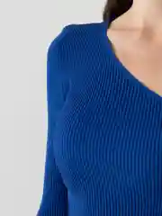 Синий топ на одно плечо