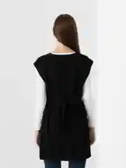 Черный женский жилет на завязках