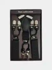 Приглушённый хаки подтяжки мужские в коробке, двойной клипс
