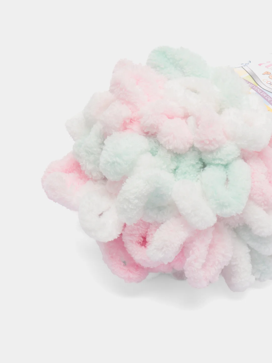 Белый пряжа Alize Puffy Color, петельки большие, 100 г, 9 м
