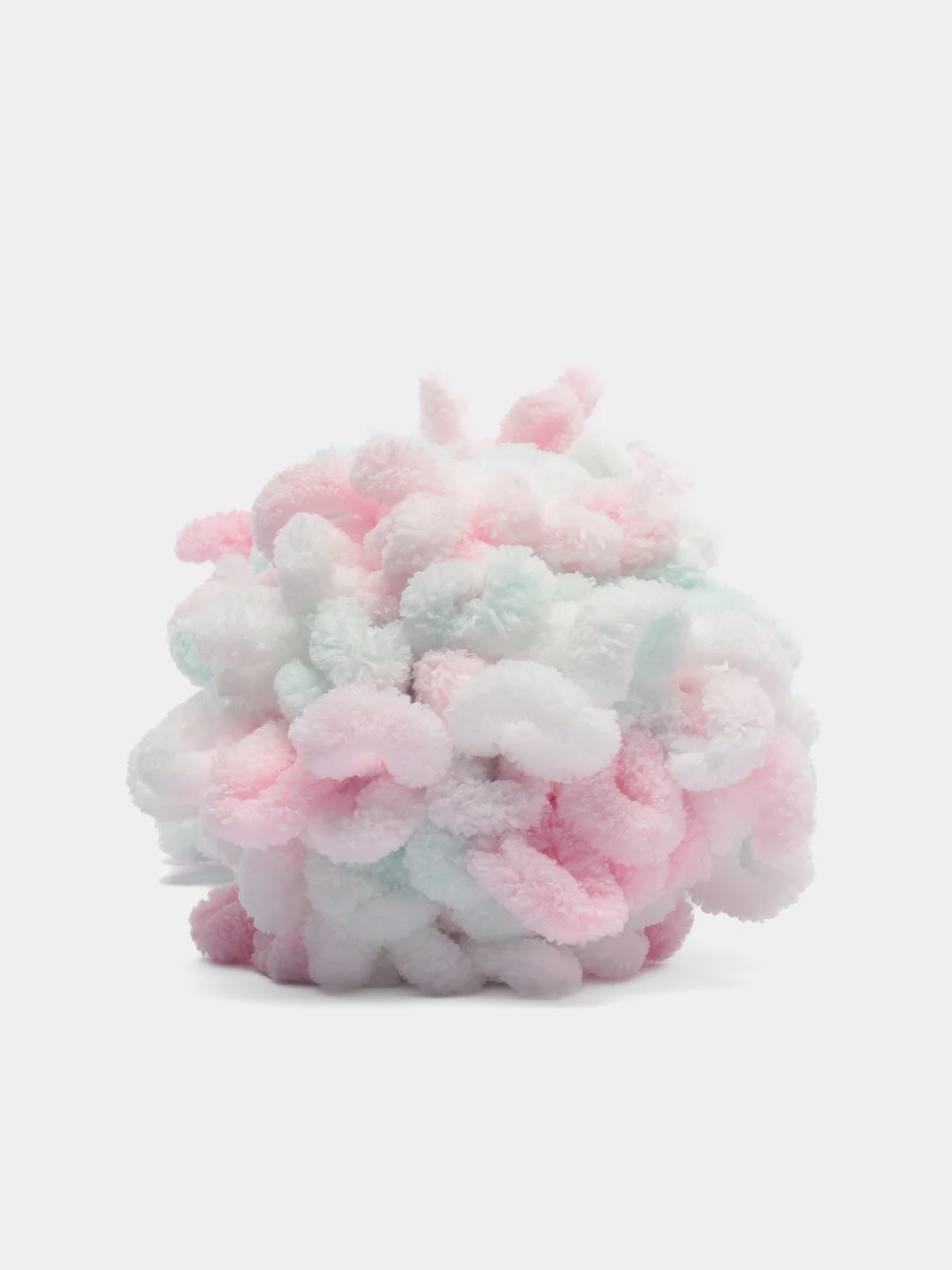 Белый пряжа Alize Puffy Color, петельки большие, 100 г, 9 м