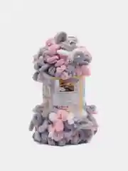Пудровый пряжа Alize Puffy Color, петельки большие, 100 г, 9 м