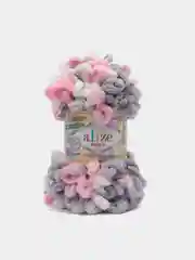 Пудровый пряжа Alize Puffy Color, петельки большие, 100 г, 9 м