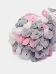 Пудровый пряжа Alize Puffy Color, петельки большие, 100 г, 9 м
