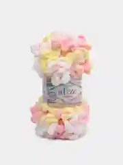 Светло-жёлтый пряжа Alize Puffy Color, петельки большие, 100 г, 9 м