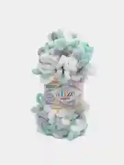 Мятный пряжа Alize Puffy Color, петельки большие, 100 г, 9 м