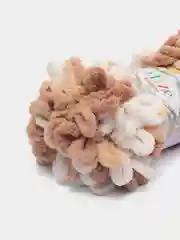 Коричневый пряжа Alize Puffy Color, петельки большие, 100 г, 9 м