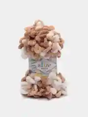 Коричневый пряжа Alize Puffy Color, петельки большие, 100 г, 9 м