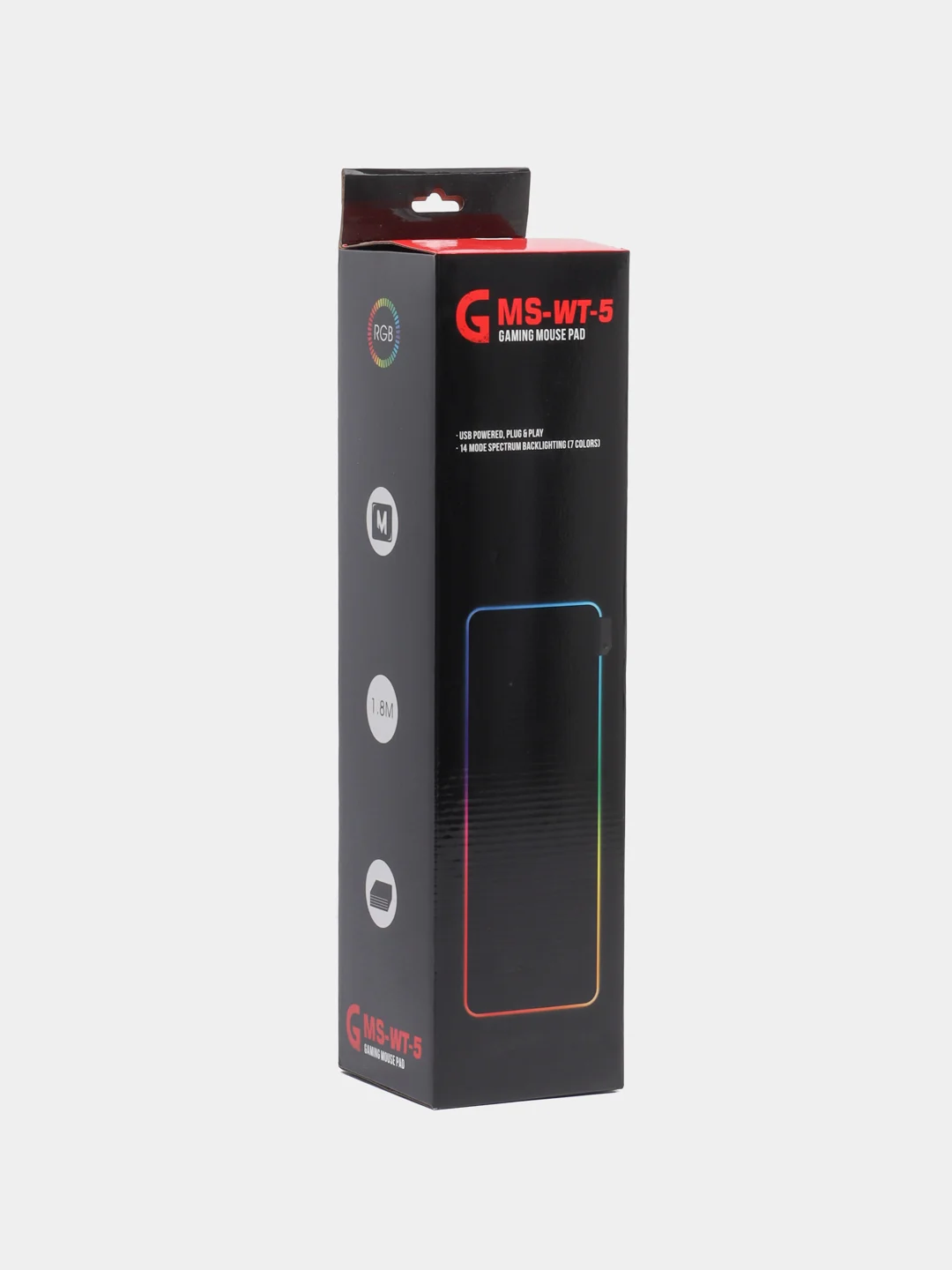 Багровый игровой коврик для мыши с RGB подсветкой, 90 x 40 см, толщина 4 мм
