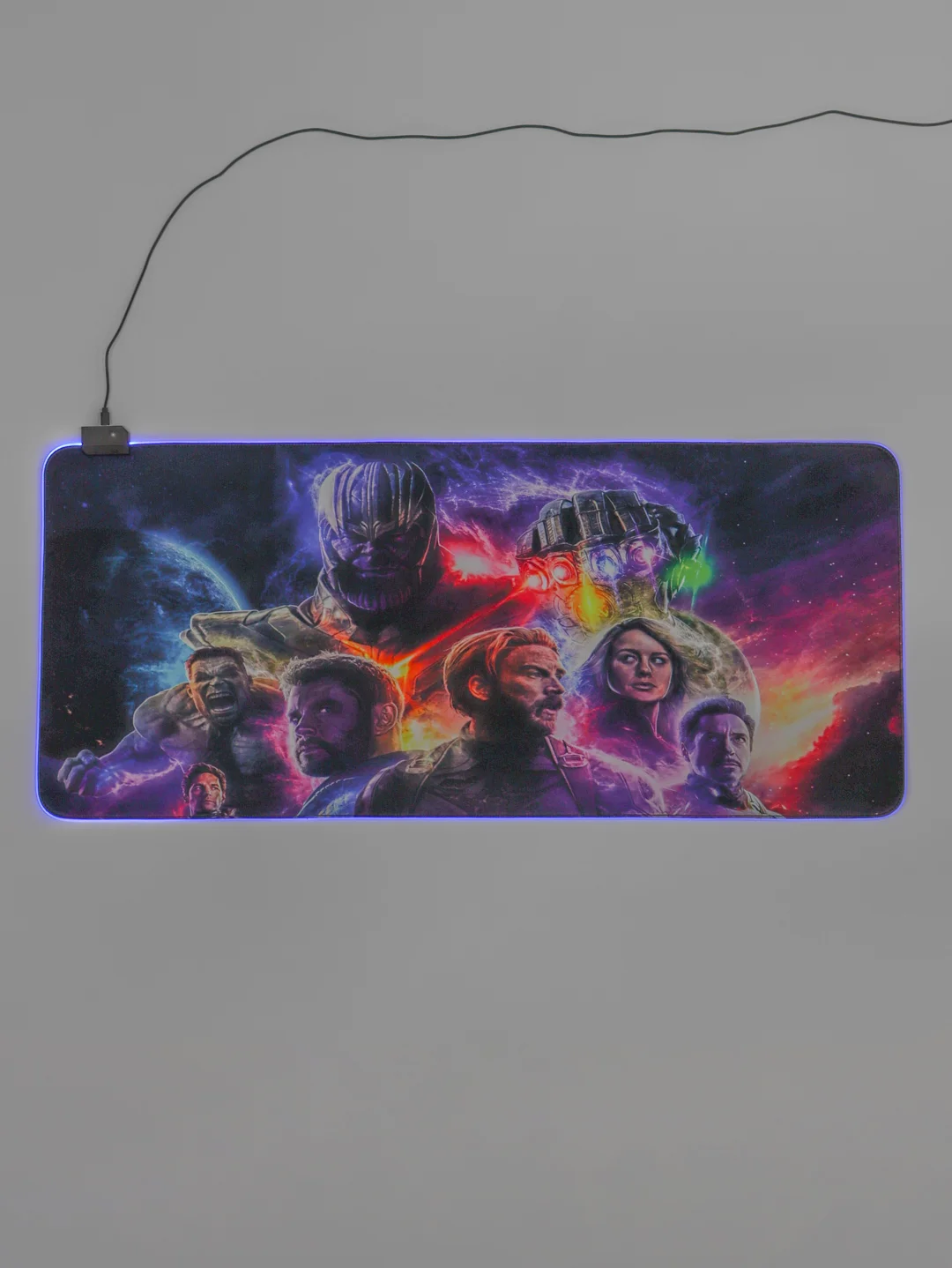 Алый игровой коврик для мыши с RGB подсветкой, 90 x 40 см, толщина 4 мм