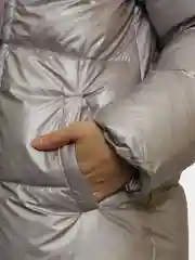Серебряный куртка женская, зимняя, удлиненная, без капюшона