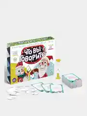 Настольная игра "Что вы говорите?", новогодняя, 100 карт, 6 загубников, Соображариум