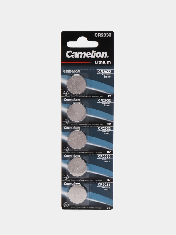 Батарейка таблетка Camelion CR 2032, литиевая, 5 штук блистер