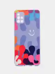 Пурпурный чехол Samsung Galaxy A51  пластиковый под стекло