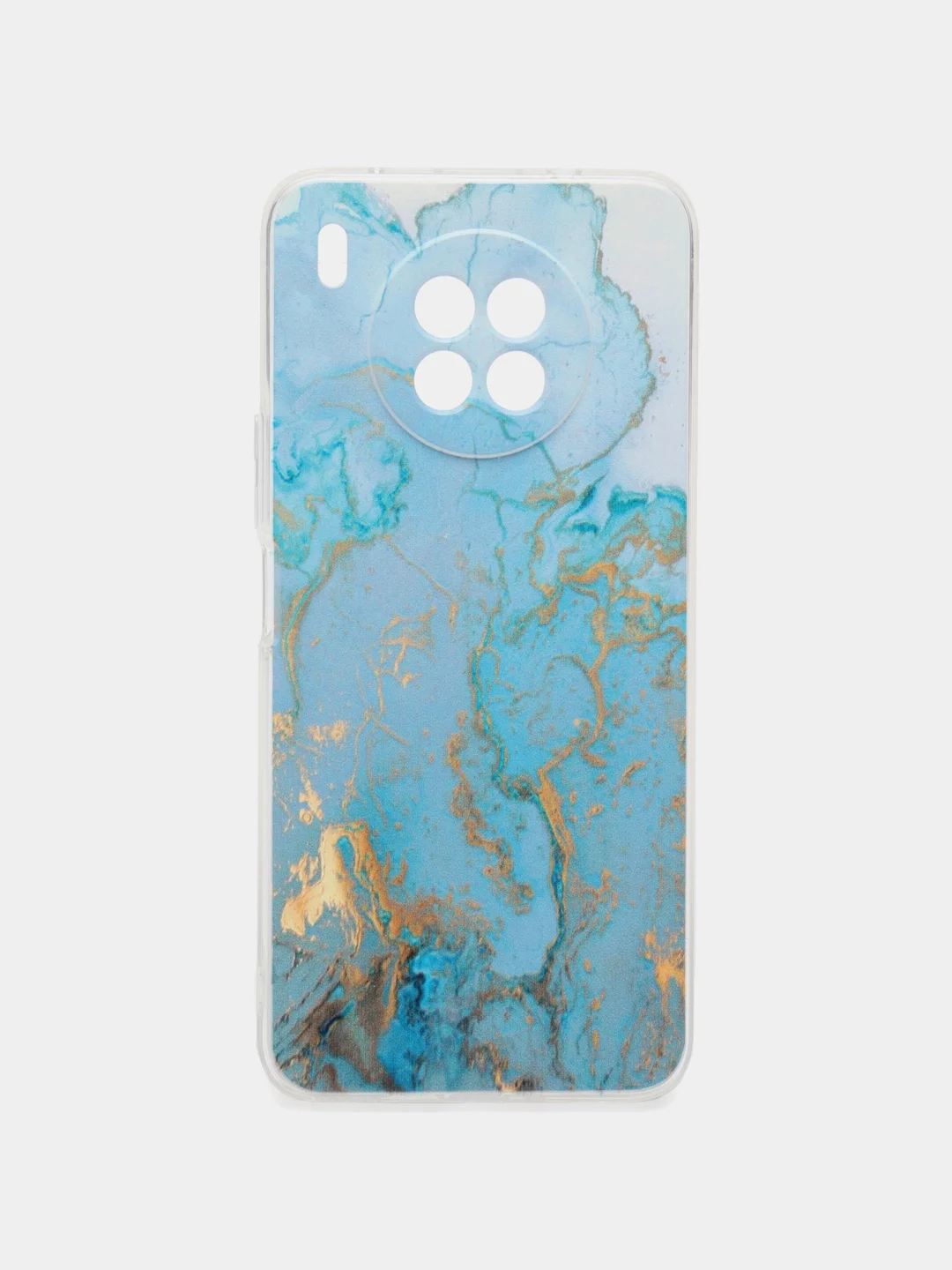 Светло-синий чехол на Huawei Nova 8i/Honor 50 lite / Хонор 50 Лайт прозрачный с рисунком, защита камеры