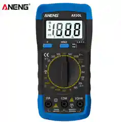 Синий мультиметр цифровой Aneng А830L, со звуковой прозвонкой