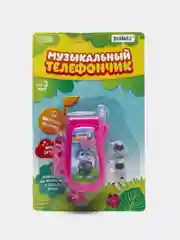 Музыкальный детский телефон "Зверюшки", русская озвучка,световые эффекты, раскладушка,МИКС