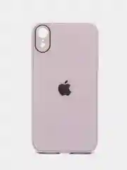 Сиреневый чехол для Айфон 13, 12, 11 Pro Max, mini, XS, X, XR, 7, 8 Plus со стеклянной панелью