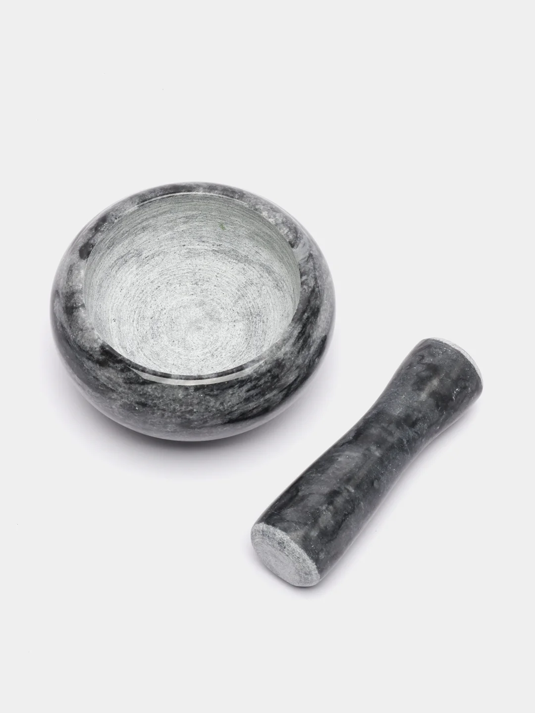 Черный ступка с пестиком из мрамора, 9х4,5 см