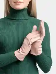 Бежевый перчатки женские, кожаные