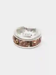 Бронзовый бусины рондель со стразами, серебро