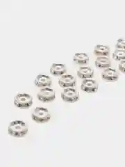 Серебряный бусины рондель со стразами, серебро