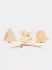 Деревянные елочные игрушки, набор "Новый год"