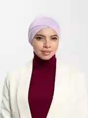 Сиреневый бони шапочка, на завязке
