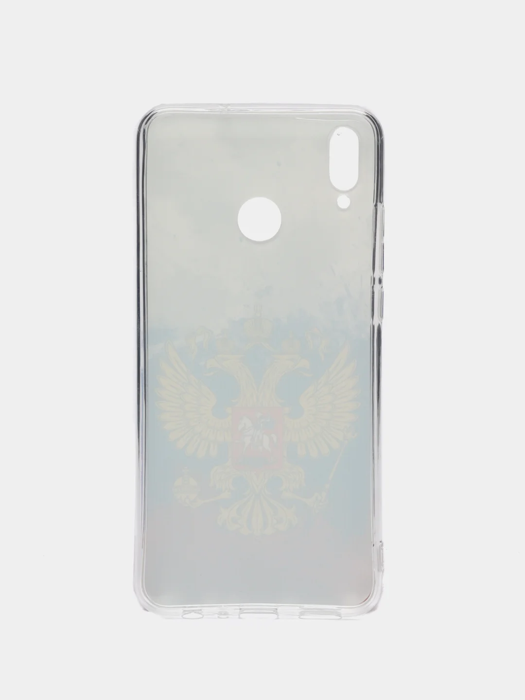 Синий силиконовый чехол на Honor 8X / Хонор 8Х прозрачный, с рисунком, защита камеры