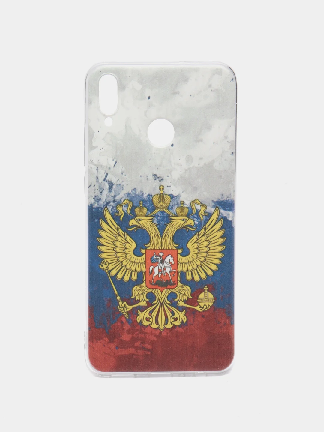 Синий силиконовый чехол на Honor 8X / Хонор 8Х прозрачный, с рисунком, защита камеры