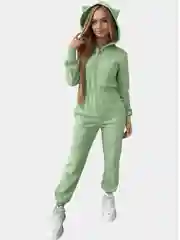 Мятный комбинезон женский, на флисе