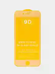 Белый защитное стекло 9D на iPhone 6, 7, 8, SE, XS, X, XR, 11, 12, 13, 14