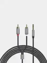 Серый металлик аудиокабель Hoco UPA 10, AUX 3.5 mm, 1.5 м, 2RCA-тюльпаны
