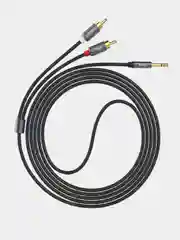 Серый металлик аудиокабель Hoco UPA 10, AUX 3.5 mm, 1.5 м, 2RCA-тюльпаны