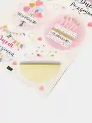 Фуксия наклейки новогодние / Наклейки на подарки и букеты, 9,5*16 см / 8 марта / 14, 23 Февраля