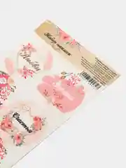 Кремовый наклейки новогодние / Наклейки на подарки и букеты, 9,5*16 см / 8 марта / 14, 23 Февраля