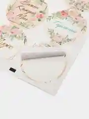 Пудровый наклейки новогодние / Наклейки на подарки и букеты, 9,5*16 см / 8 марта / 14, 23 Февраля