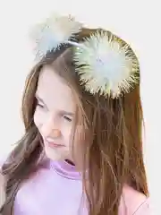 Белый ободок новогодний с ушками