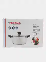 Кастрюля из нержавеющей стали Vensal Joli, с крышкой, 3,3 л, 20 см, VS1545