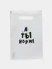 Набор пакетов полиэтиленовых с надписью "А ты норм!", 20 х 30 см, 1, 3 или 5 штук, 35 мкм