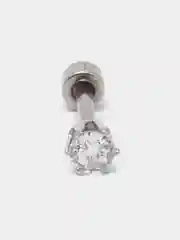 Серебряный серьга-гвоздик, пирсинг с цирконом, нержавеющая сталь, серьги женские