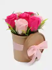 Пастельно-коралловый букет из вспененного мыла ручной работы, подарок учителю,коллеге ,подарочный набор"Розы"