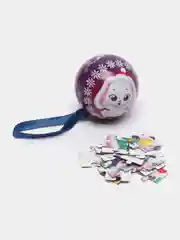 Фиолетовый пазл новгодний в ёлочном шаре 24,28,35,54 детали