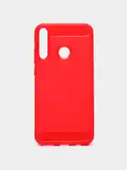 Красный чехол для Honor 9C / Huawei P40 Lite E / Y7p, имитация вставок под карбон