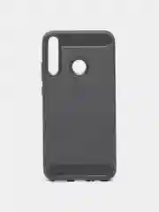 Серый чехол для Honor 9C / Huawei P40 Lite E / Y7p, имитация вставок под карбон