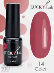 Гель лак для ногтей, гель лак Luckylak Coler 14, 8g светло вишневый розовый френч нюд