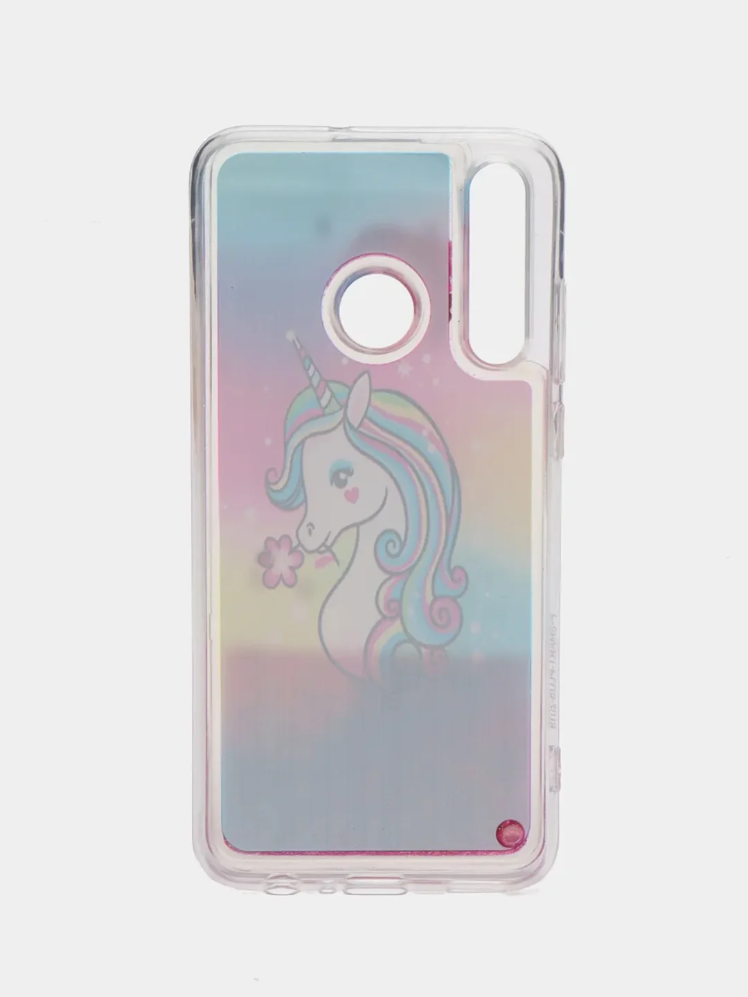 Коралловый чехол силиконовый для Huawei P Smart 2019 / Honor 10 Lite, переливающийся, с блестками